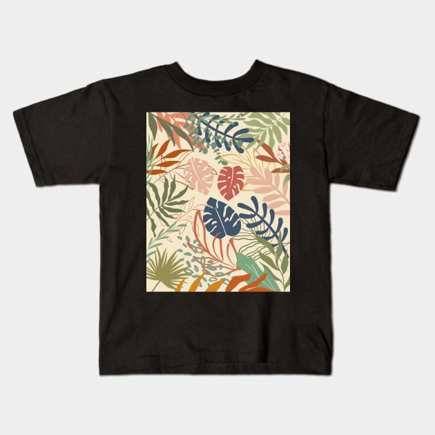 Pastel Planty Floral Pattern Kids T-Shirt by casualism